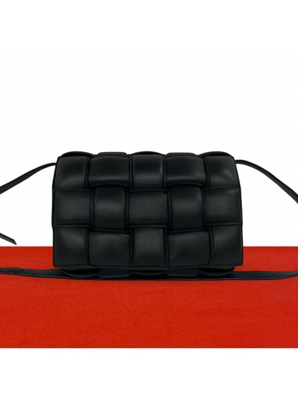 Bottega Veneta Padded Cassette Leather Shoulder Bag Pochette Black